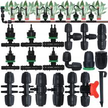 KESLA 5PCS 1/2 3/4 1 ''PE Tubo 16mm 20mm 25mm Connettore Splitter Tee Accoppiamento a 4/7mm 1/4 Tubo Giardino Irrigazione Irrigazione a goccia