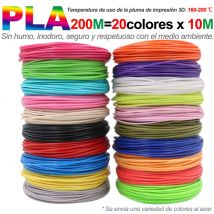 Filamento PLA de 1,75 mm de diámetro, material de impresión 3D en color para bolígrafo 3D, 10/20/30 colores, 100M 150M 200M, incoloro e inodoro, seguro y respetuoso con el medio ambiente, consumibles