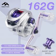HAUT TON AF200 162G Leichte Baitcaster-Angelrolle 7,5:1 Hochgeschwindigkeits-Übersetzungsverhältnis Magnetbremse 4+1BBFür Süßwasser Salzwasser