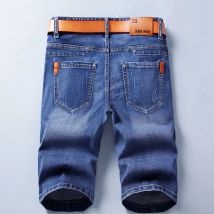 Sommer Shorts Jeans Männer Denim Hosen Stretch Schwarz Mode Design männer Jeans Dünne Gerade Männliche Kurze Jeans