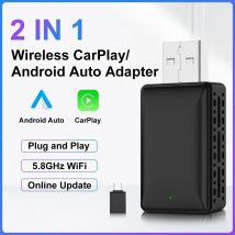 Verkabelt mit Wireless Carplay Android Auto 2in1 Wireless Adapter Carplay Wireless Adapter für OEM Auto Stereo mit USB Plug and Play