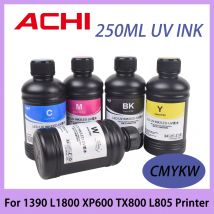 250ML Inchiostro neutro UV LED Inchiostro morbido UV per R1390 L800 L1800 XP600 TX800 L805 Testina di stampa per stampante flatbed UV