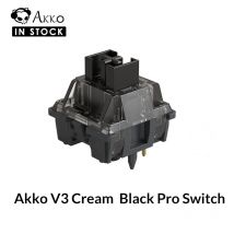 Akko V3 pro Interruttori neri crema Interruttore lineare a 5 pin 55gf con stelo stabile antipolvere per tastiera meccanica Mx (45 pezzi)
