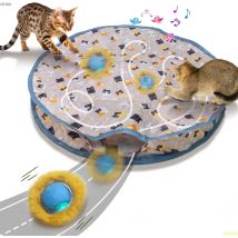 ATUBAN Elektrisches Katzenspielzeug, Kätzchenspielzeug zum Verstecken, interaktiviertes Katzenspielzeug zum Verstecken und Bewegungen, Übungsspielzeug für Katzen