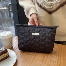 Neue Herz Muster Frauen Make-up Tasche Toiletten artikel Kosmetik Veranstalter Reiß verschluss Tasche Reise Wasch beutel Kosmetik tasche Frau Make-up Taschen