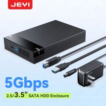 JEYI Adattatore per custodia HDD con custodia SATA da 2,5/3,5'' senza attrezzi con funzione Smart Auto con velocità USB 3.0 da 5 Gbps, ideale per SSD SATA.