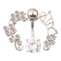 Zircon Flower navel bar belly ring body piercing jewelry Retail belly button ring 14G 316L surgical steel Nickel-free TAIERS