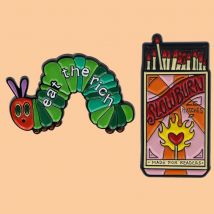 Match Caterpillar Enamel Pins Lapel Pins For Backpacks Badges Accessories For Fashion Jewelry Brooches Friends Gifts