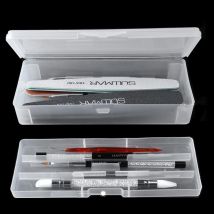 Herramienta rectangular de doble capa para decoración de uñas, caja de almacenamiento vacía, pinzas, cortaúñas, bolígrafos, limas para pulir uñas, contenedor de plástico, 1 ud.