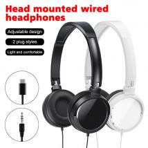 Cuffie cablate da 3,5 mm/tipo C Cuffie pieghevoli Bass Stereo Auricolari musicali di moda per PC Smartphone MP3 Tablet