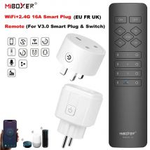 Miboxer C2 Fernbedienung 2,4G 16A WiFi Smart Steckdose Stecker EU FR UK Tuya Smart Leben APP Stromverbrauch Statistik RF Wireless Dimmer