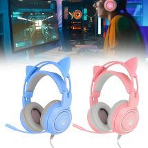 Katzenohr-Gaming-Kopfhörer SYG25 Katzenohr-Gaming-Headset USB + 3,5-mm-Stecker Gaming-Kopfhörer unterstützt Lautstärkeregelung Mikrofon-Stummschaltung