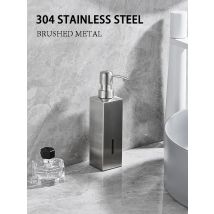 Duschspender aus Edelstahl und Metall, Schwarz/Bürste, nachfüllbar, für Hotel-Shampoo, Badegel, dreifacher Seifenspender