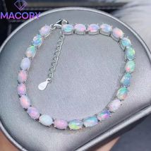 Edelstein-Damenarmband aus natürlichem Opal, 925er Silber, Schmuckzertifizierung, Luxus-Weihnachten, neuer kostenloser Versand für Frauen.