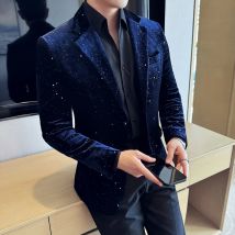 Luxus Samt Bronzing Anzug Jacken Männer Hohe Qualität Slim Fit Business Elegante Blazer Mantel Homme Formale Sozialen Prom Smoking 4XL-M
