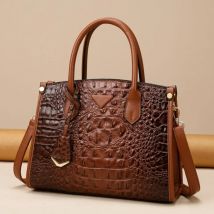 Große Damen-Tasche mit Griff oben, Vintage-Krokodil-Designer-Umhängetasche, hochwertiges Leder, Umhängetasche, Messenger-Pendler, Sac A Main