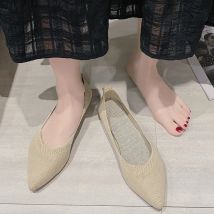 Elegante Leopard Gestrickte Ballerinas Frau Spitz Mesh Mokassins Damen Mode Walking Faulenzer Slip-on Weiche Fahren Schuhe