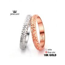 18k Pure Gold Ring Rose White Unisex Men Women Lover Wedding Engagement Fine Jewelry Girl Miss Gift 2023  Hot Sale drop shipping