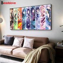 Japanische Anime Manga Dämon Slayer Diamant Malerei Full Kit Kreuz Stich Diamant Mosaik Strass Bilder Wand Kunst Dekor S219