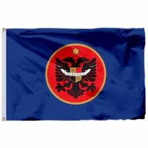 Kosovo-Dardania-Flagge, 90 x 150 cm, 3 x 5 Fuß, 21 x 14 cm, 2 x 3 Fuß, 100D-Polyester, doppelt genäht, hochwertiges Banner