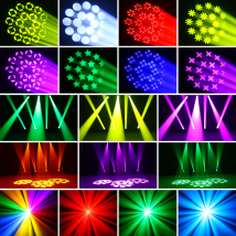 Yiflamefly 4 Stück 200W Beam Moving Head Light 1-12Hz DMX512 Moving Head Light 11/13CH für kurze Bodenbalken, Geburtstagsfeiern, Clubs