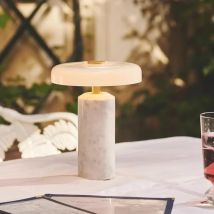 Lámpara de mesa de carga portátil danesa, Interruptor táctil, atmósfera LED, luz de escritorio de mármol, sala de estar, dormitorio, lámpara de lectura de cabecera, estudio