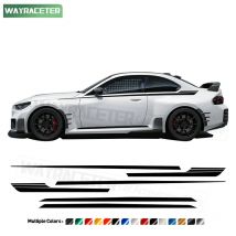 6 Pcs/Set Door Side Stripes Sticker Upper Waist Line Body Carbon Fiber Decal For BMW M2 G87 2023 2024 M Performance Accessories