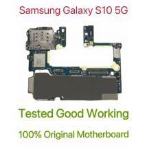 Original Unlocked Main Board For Samsung Galaxy S10 5G Mainboard Motherboard Unlocked With Chips Circuits Flex Cable