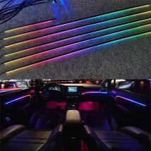 Universal 18 in 1 Symphony 256 Color RGB Streamer Car Ambient Interior LED Acryl Guide Fiber Optic Dekoration Atmosphäre Licht