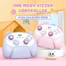 Controller IINE PC/iOS/Android/telefono/Switch Meow Cat con dock di ricarica, joystick effetto Hall e trigger Gioco a due giocatori