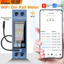 WIFI Tuya Din-schiene AC Monitor Multifunktions Energie Power Spannung Strom Power Factor KWH Elektrische Frequenz Meter AC85-290V/40A