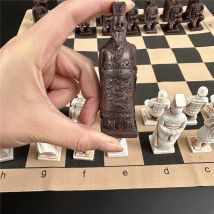 Terrakotta-Krieger antike große Schachfiguren Schach leder Schachbrett 43cm handgemachte Charaktere Eltern spiele