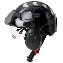 Kask ochronny z Bluetooth 5.0 Nauszniki z redukcją szumów dla inżyniera Kask ABS z wizjerem Kapelusz przemysłowy ANSI