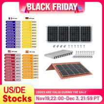 CP-SETUNO Set di montaggio per pannello solare, binario di montaggio fotovoltaico per pannello solare 1/2/4, binario di montaggio in alluminio da 300 mm, per 30/35 m