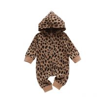 Leopard Print Baby Kleidung Mädchen Romper Frühling Herbst Baby Jungen Kleidung Baumwolle Langarm Mit Kapuze Säuglingsspiel 9-24 monate