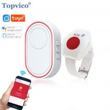 Topvico WIFI Panic Button for Elderly Alarm SOS Bracelet Watch Fall Alert Senior Emergency Call Wireless Caregiver Pager Tuya