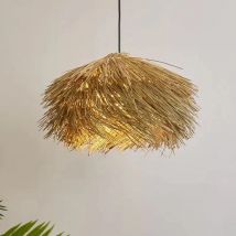 Japan Wabi Sabi Led E27 Anhänger Lichter Rattan Stroh Hut Kronleuchter Nordic Retro B & B Auszusetzen Lampe Retro Bast decor Droplight