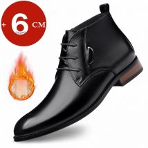 Bussiness Flache/6CM Aufzug Männer Schuhe Aus Echtem Leder Stiefel Herbst Winter Schnee Stiefel Stiefeletten für Männer Botas hombre Plus Größe