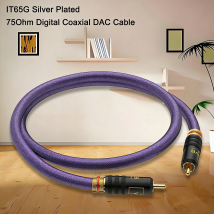 HiFi Silver Plated 75Ohm Digital Coaxial DAC Cable Home Theater TV Amplifier Decoder RCA Cable