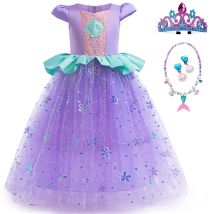 Mädchen Kleid 2024 neue Meerjungfrau Kostüm Kinder Pailletten Mesh langen Rock Patchwork flauschigen Rock Karneval Host Performance Kleid