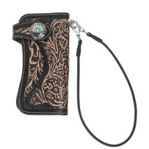 Johnature Genuine Leather Handmade Craved Luxury Wallet 2026 New Vintage Floral Hasp Men And Women Long Wallets Card Holder