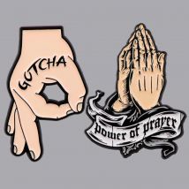 Hands OK Prayer Gesture Enamel Pin Brooch Pines Lapel Pins Badge on Backpack Clothing Accessories Punk Jewelry Decoration Gifts