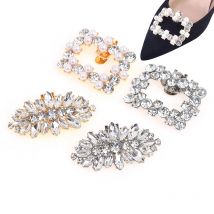 1 Stück glänzende Kristalls chuhe Dekorationen Clip Tasche Anhänger Brosche Hochzeit Braut Accessoires Frauen High Heel Strass Charm Schnalle