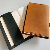 Fromthenon Echtleder-Einband für Ho-Bo A5 A6 Notebook-Einband, Planer, Vintage-Retro-Tagebuch, Schreibwaren, Büro- und Schulbedarf