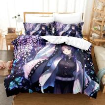 3D-Druck Kochou Shinobu Bettwäsche Anime Demon Slayer Bettwäsche-Set 200x200 Teenager Jungen Twin Single Queen King Full Bettbezug-Set