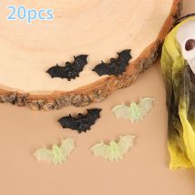 20 stücke Kunststoff schwarz leuchtende gefälschte Fledermaus Halloween Dekoration Spukhaus Requisiten Zubehör