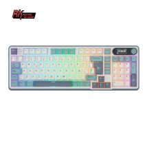 RK S98 ROYAL KLUDGE teclado mecánico de montaje superior perilla de pantalla TFT 96% RGB retroiluminado teclado inalámbrico para juegos multimodo teclas PBT