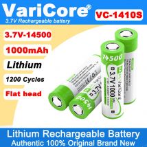 3.7V 14500 1000mAh AA 3.7V Li-ion Rechargeable Battery for Flashlight, Toys,Remote Control