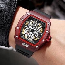 Glenaw Marke automatische mechanische Uhr Männer Casual Sport Gummi armband Armbanduhr leuchtende wasserdichte mechanische Uhren Relogio