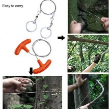 High-quality Multi-purpose Mini Pocket Wire Saw Stainless Steel Wire Saw Orange Outdoor Camping Emergency Survival Gear Tools